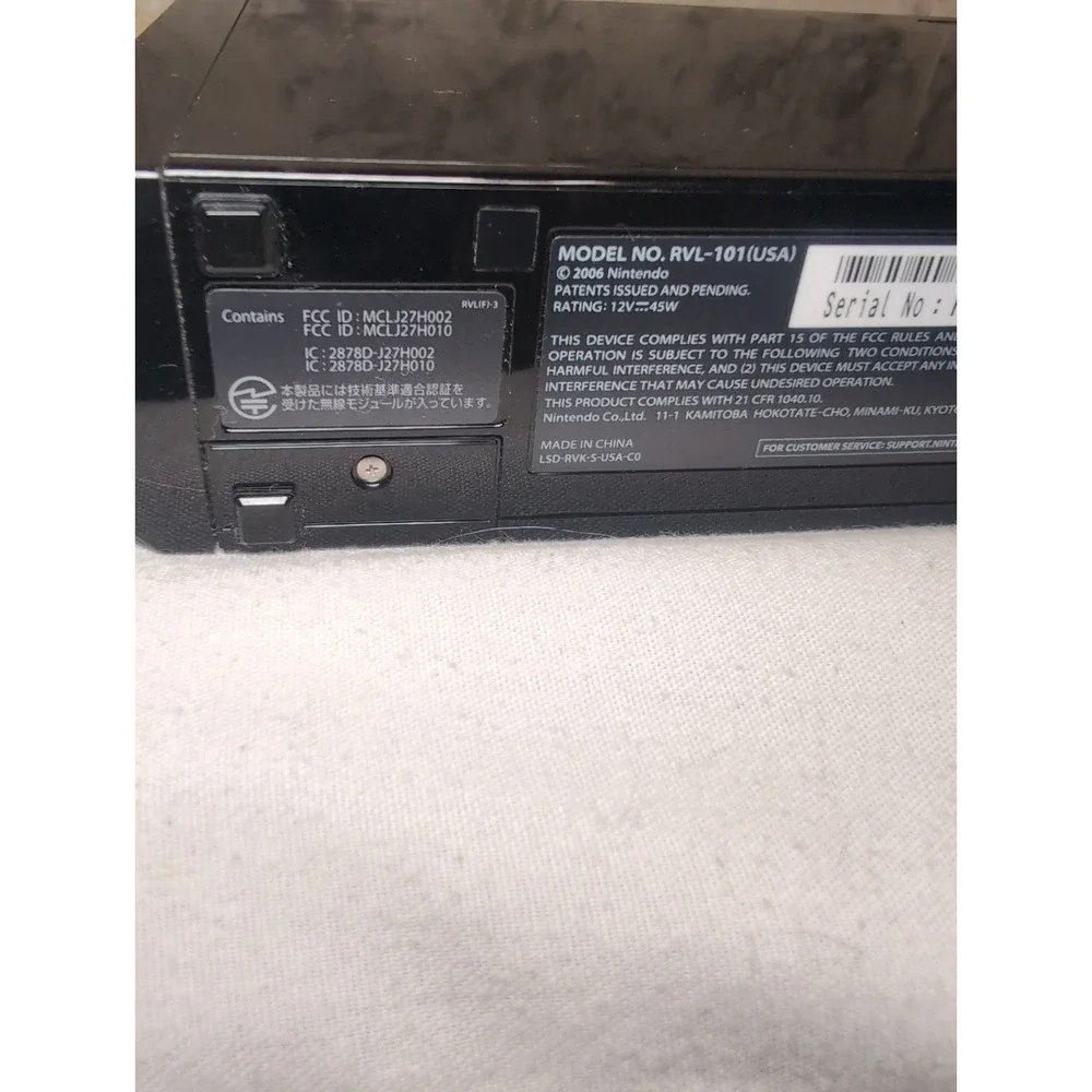 Nintendo Wii RVL-101 Black Video Game Console W/ Controllers & Cords WORKS